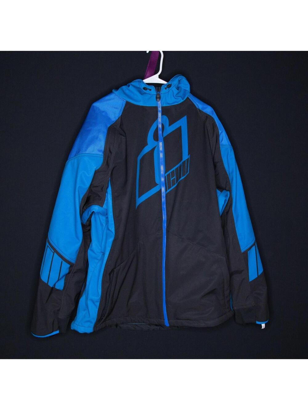 Icon Crusader Full Zip Armored Hoodie Textile Motorcycle Jacket Blue Sz 3XL